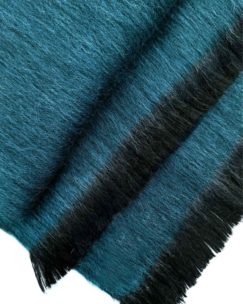 Midnight Turquoise alpaca scarf with teal and charcoal tones, Shupaca