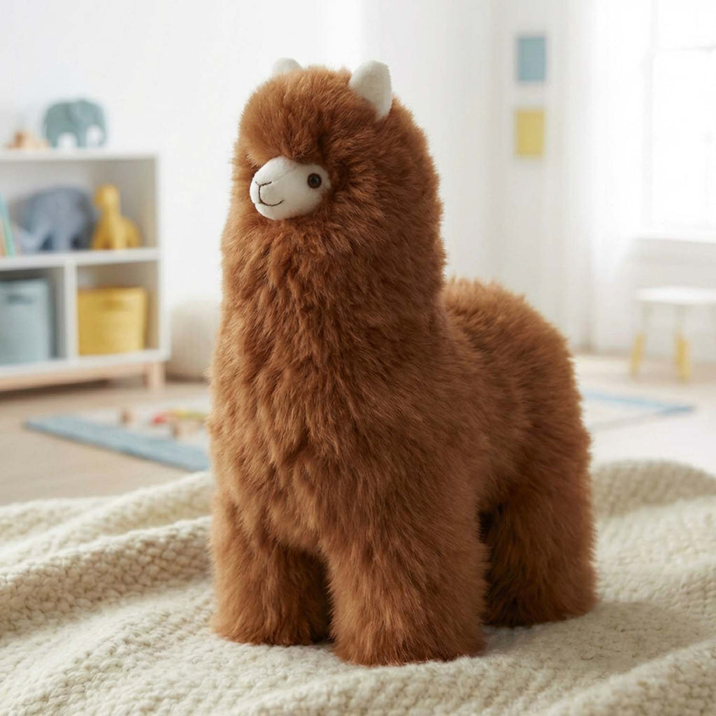 Alpaca stuffed alpaca, 12-inch medium, warm natural tones, Shupaca