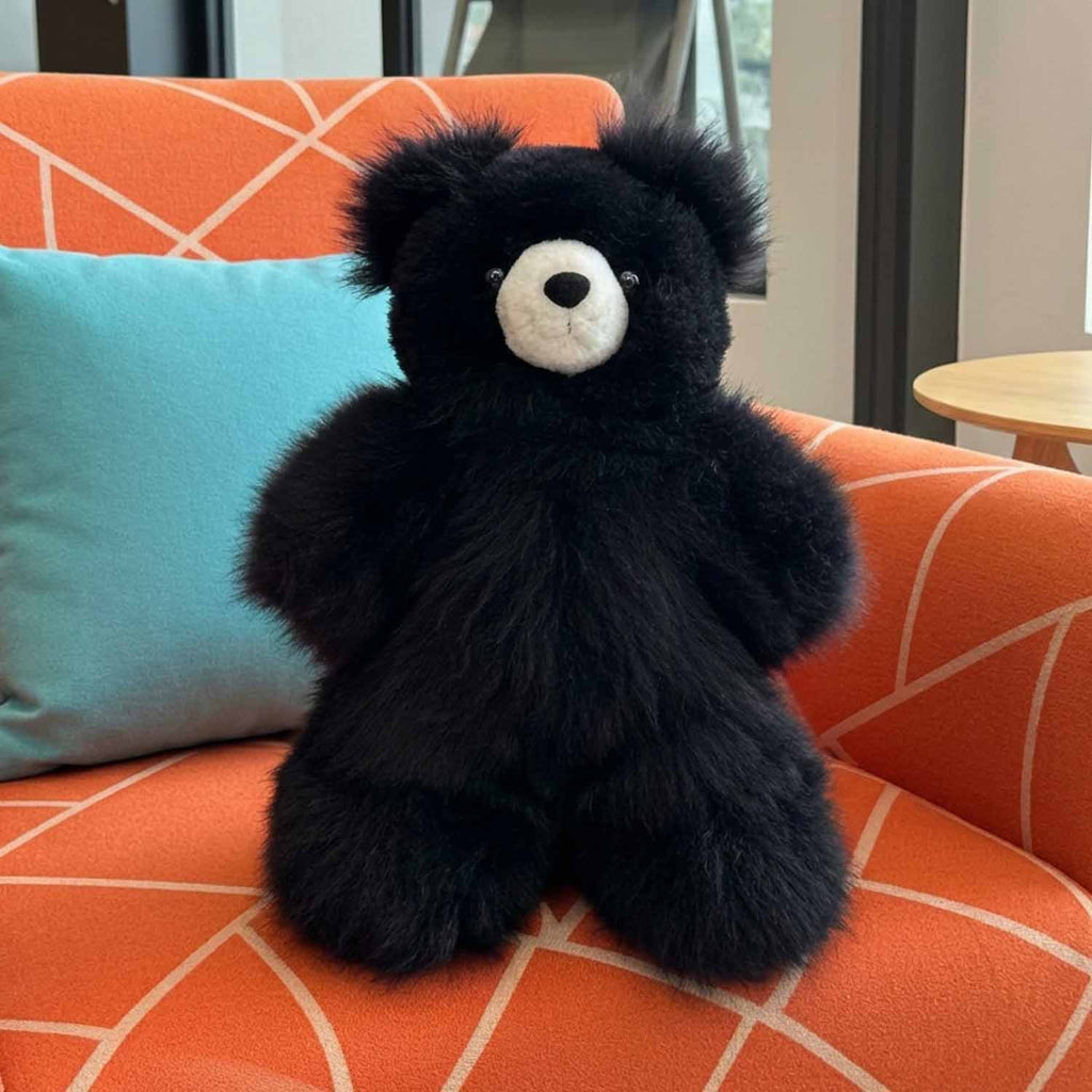 Alpaca stuffed bear, 21-inch large, natural tones, Shupaca