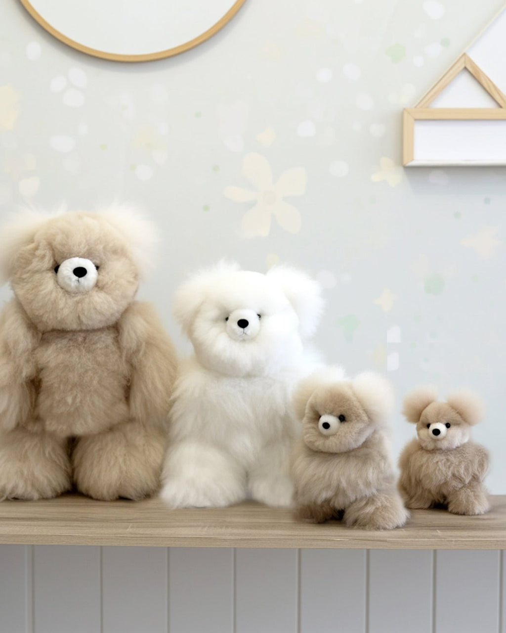 Alpaca stuffed bear, 7-inch micro, creamy beige, Shupaca