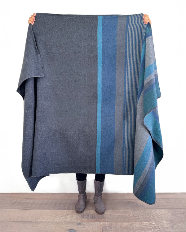 Alpaca Throw Blanket - Dark Sea by Shupaca