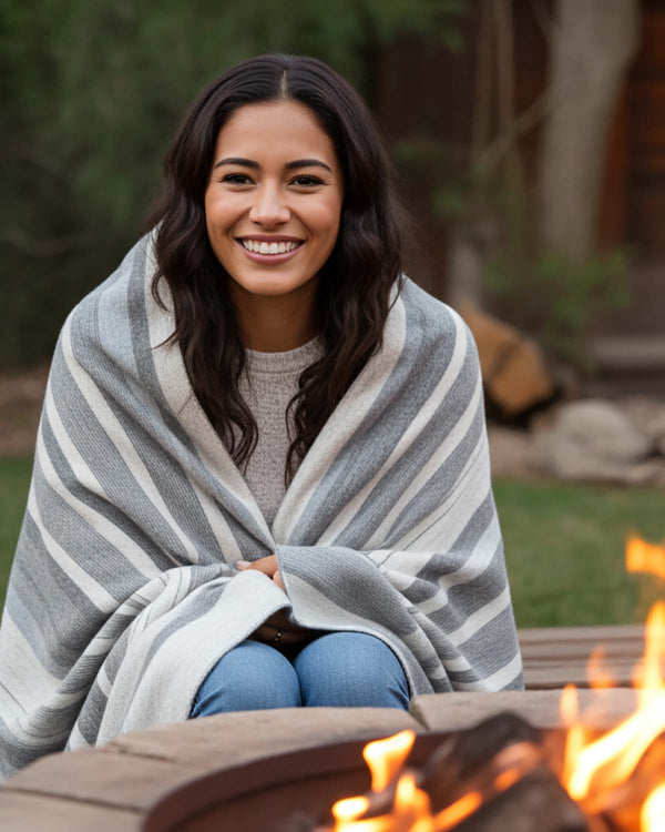Alpaca Throw Blanket - Vanilla Bean by Shupaca