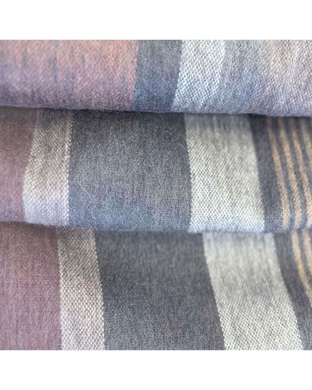 White Cranberry alpaca throw blanket with misty grey and cream blocks, Shupaca