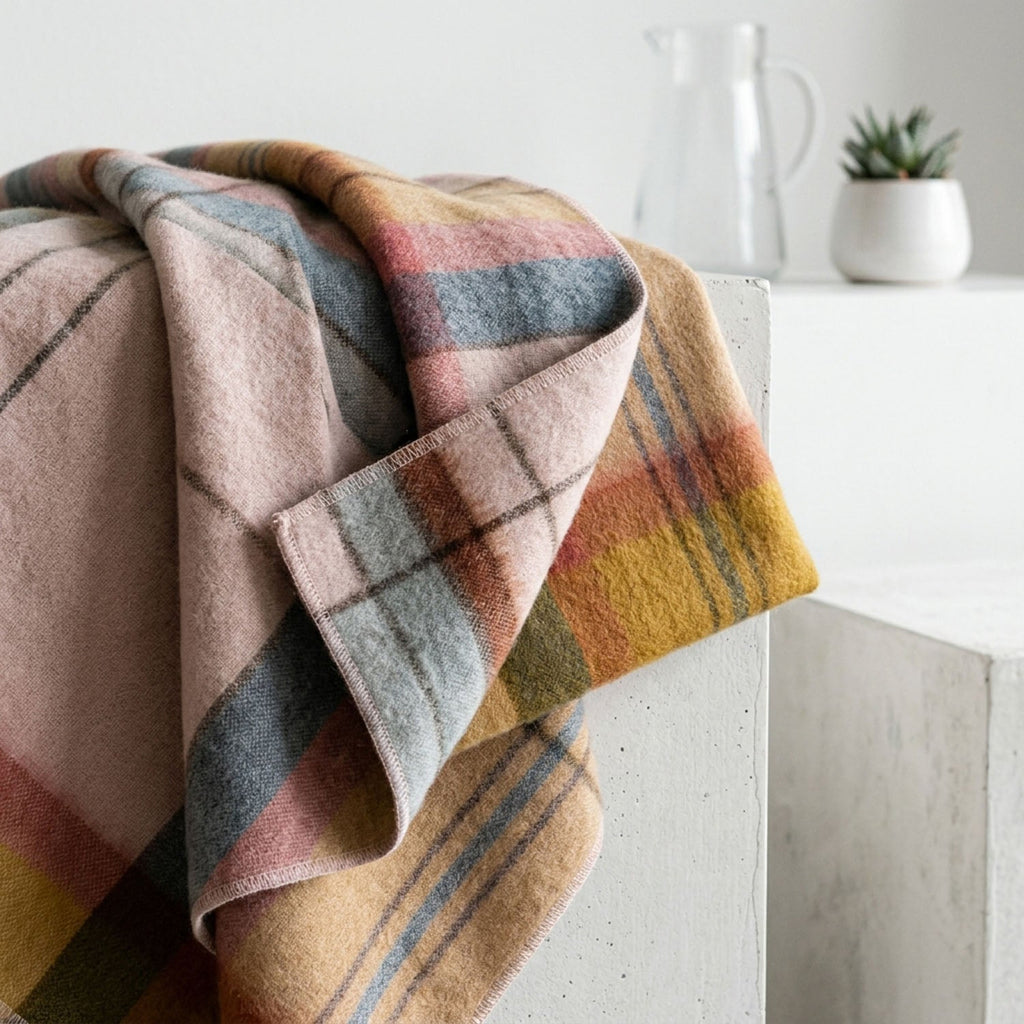 Blush Alpaca Throw Blanket - Reef by Shupaca