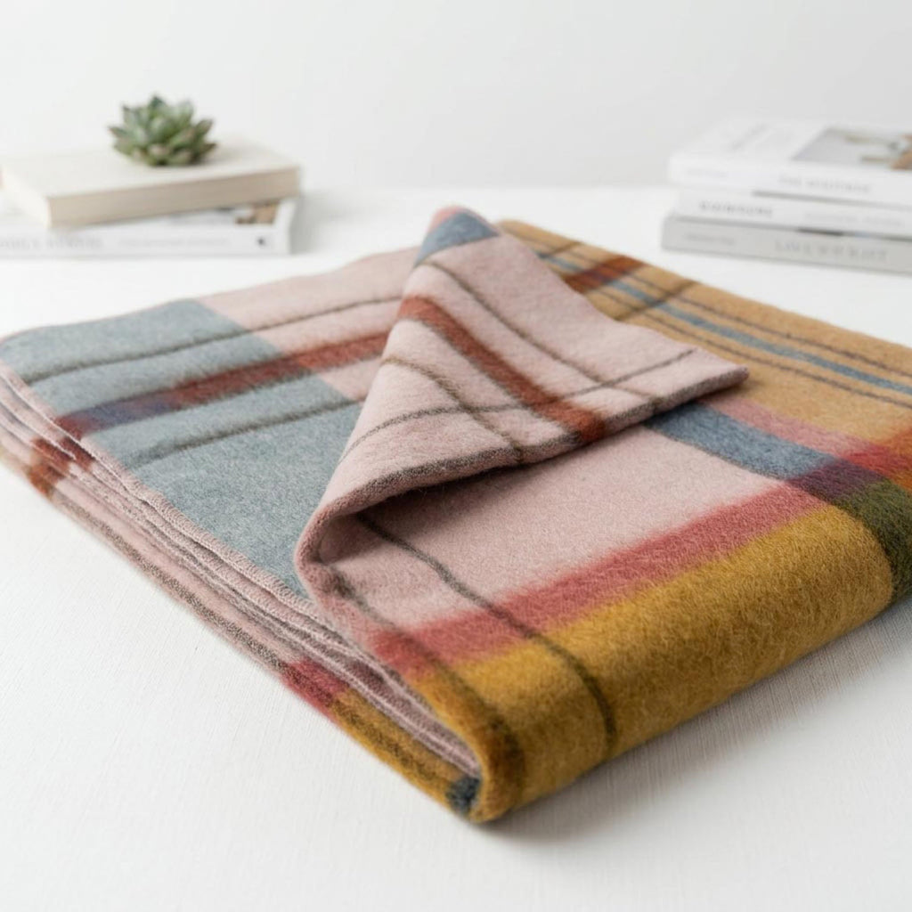 Blush Alpaca Throw Blanket - Reef by Shupaca