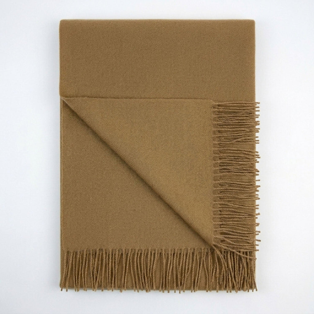 Camel 100% Baby Alpaca Throw Blanket - Honey by Shupaca