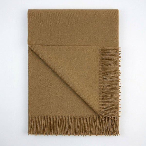 Camel 100% Baby Alpaca Throw Blanket - Honey by Shupaca