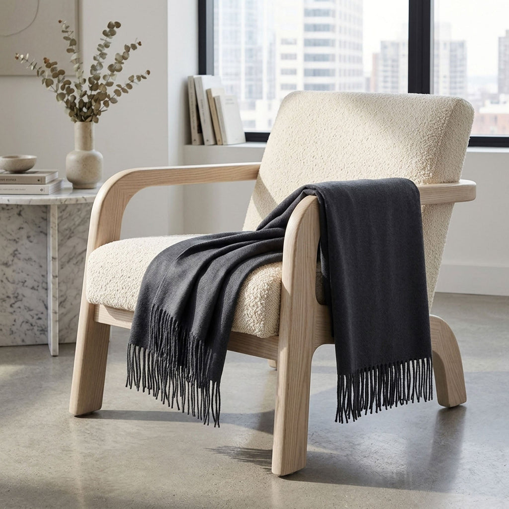 Charcoal 100% Baby Alpaca Throw Blanket - Stargazer by Shupaca