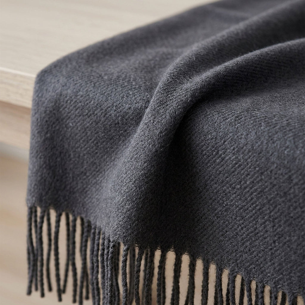 Charcoal 100% Baby Alpaca Throw Blanket - Stargazer by Shupaca