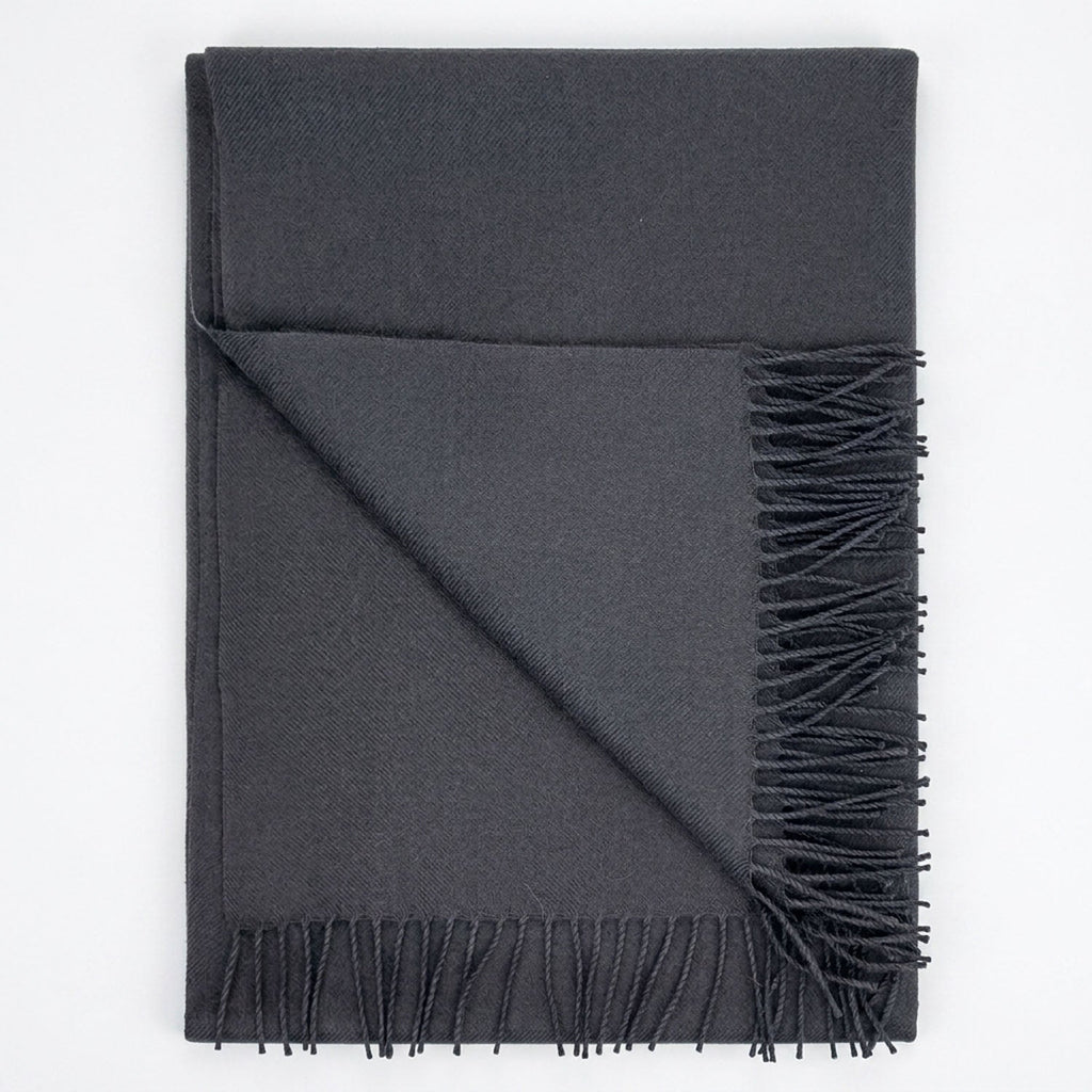 Charcoal 100% Baby Alpaca Throw Blanket - Stargazer by Shupaca