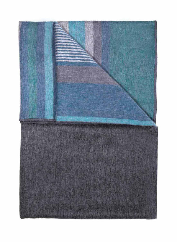 Charcoal Alpaca Throw Blanket - Dark Sea by Shupaca