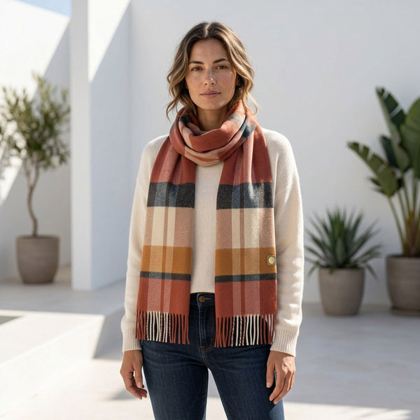 Copper 100% Baby Alpaca Scarf - Russet by Shupaca