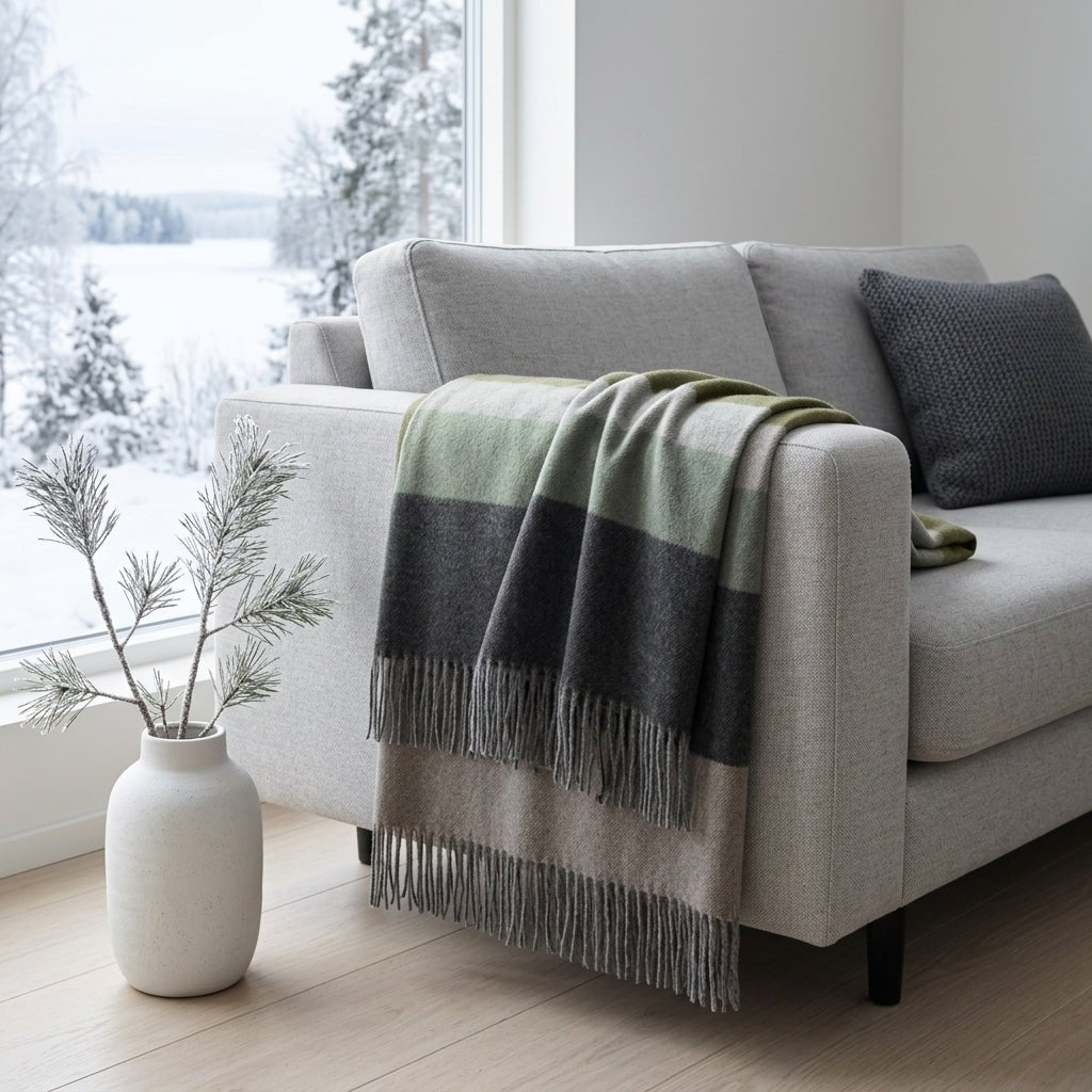 Evergreen 100% Baby Alpaca Throw Blanket - Arden by Shupaca