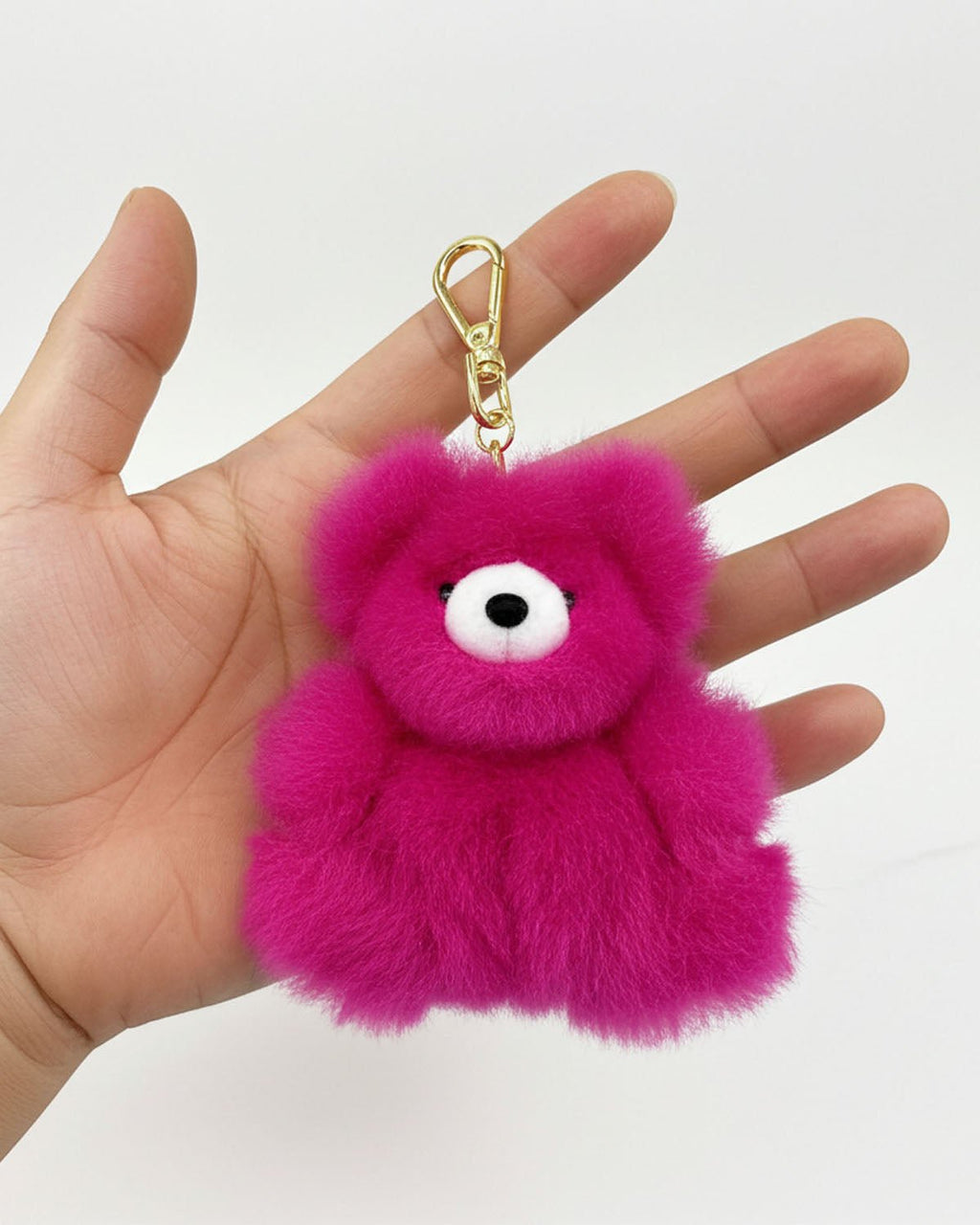 Fantasy alpaca keychain bear, 7-inch micro, multi-color with gold clasp, Shupaca