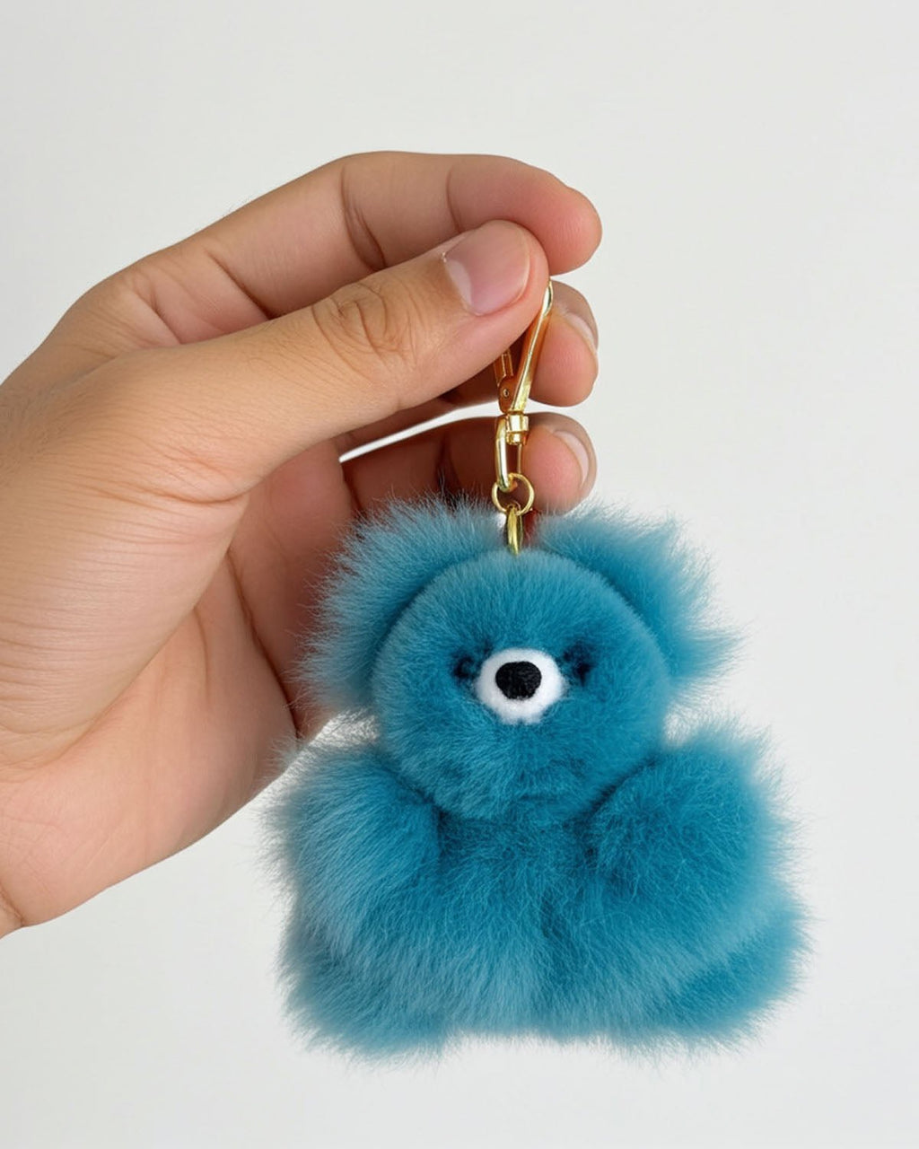 Fantasy alpaca keychain bear, 7-inch micro, multi-color with gold clasp, Shupaca
