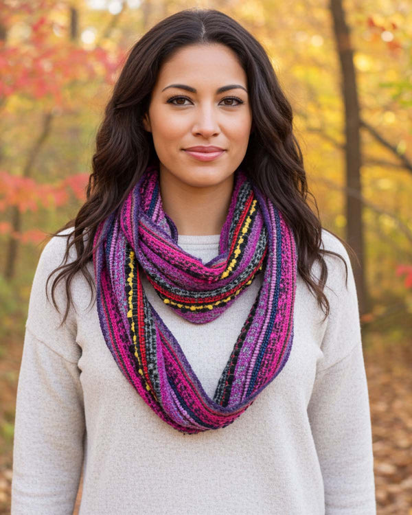 Infinity Alpaca Scarf - Boucle - Berry by Shupaca