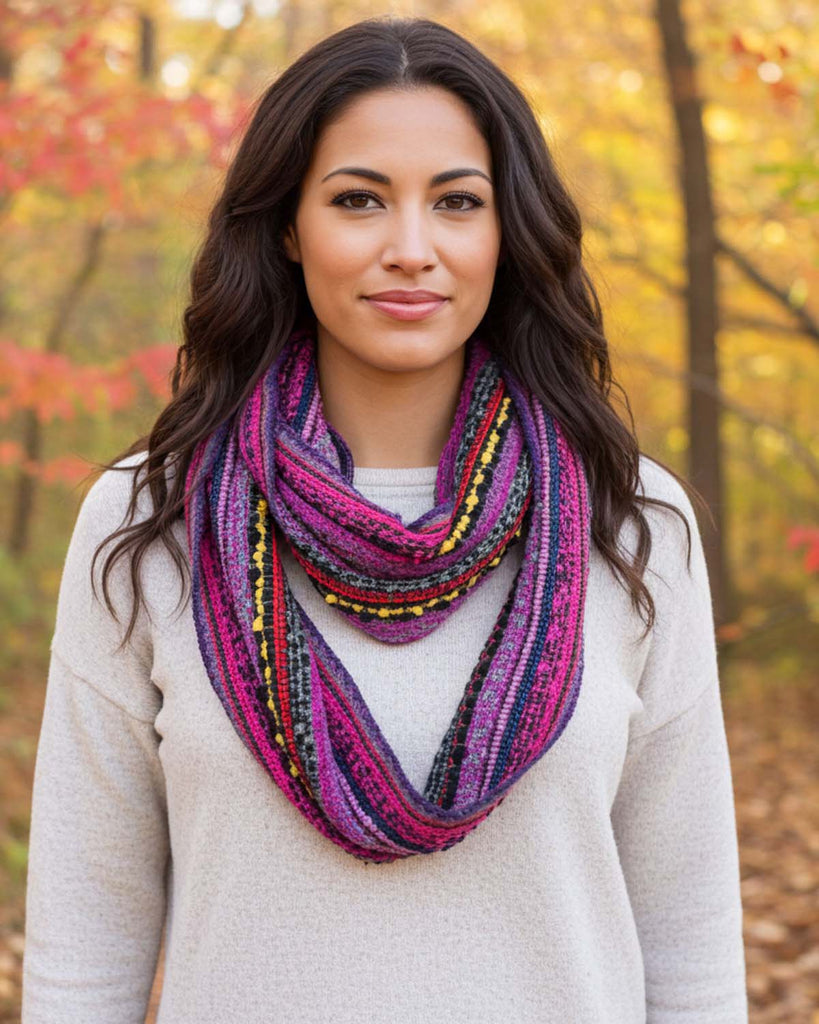 Infinity Alpaca Scarf - Boucle - Berry by Shupaca