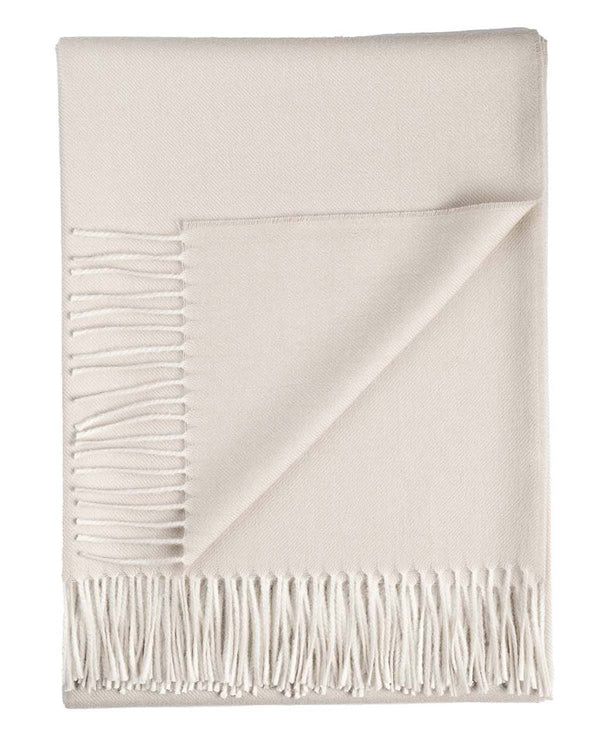 Ivory 100% Baby Alpaca Throw Blanket - Porcelain by Shupaca