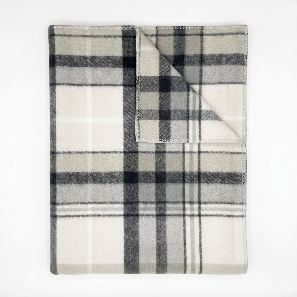 Ivory Alpaca Throw Blanket - Stone by Shupaca