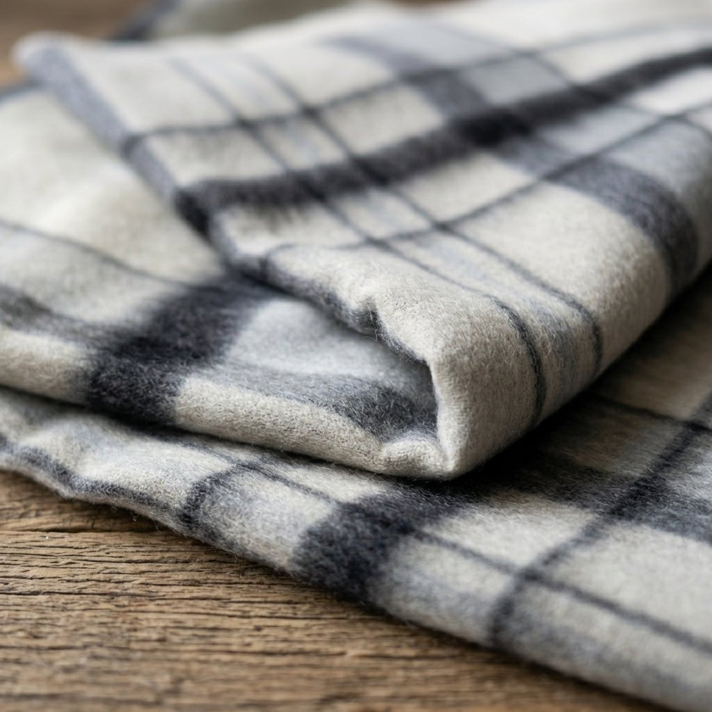 Ivory Alpaca Throw Blanket - Stone by Shupaca