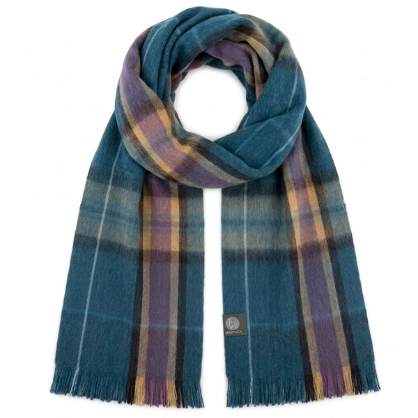 Jewel Alpaca Tartan Scarf - Abyss by Shupaca