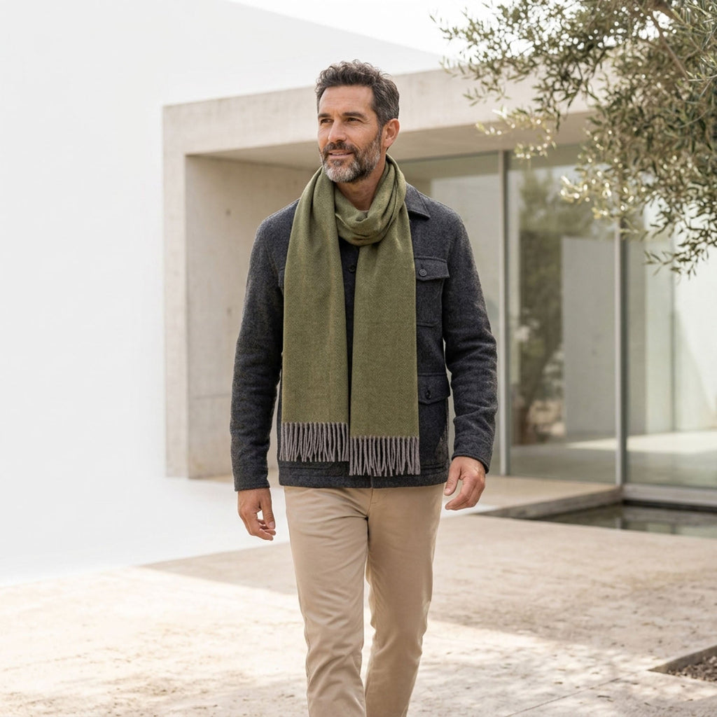 Moss 100% Baby Alpaca Scarf - Olive by Shupaca