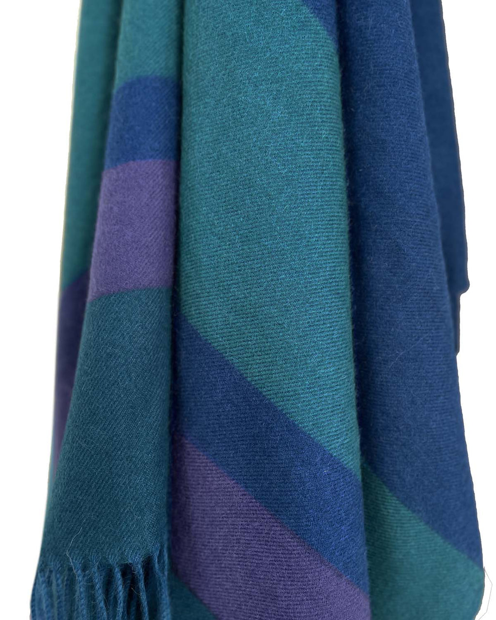 Blue 100% baby alpaca scarf in Adriatic gradient, Shupaca