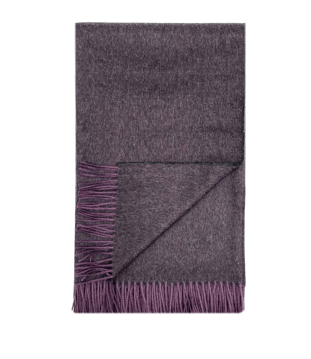 Plum 100% baby alpaca scarf in Elderberry with wine tones, Shupaca