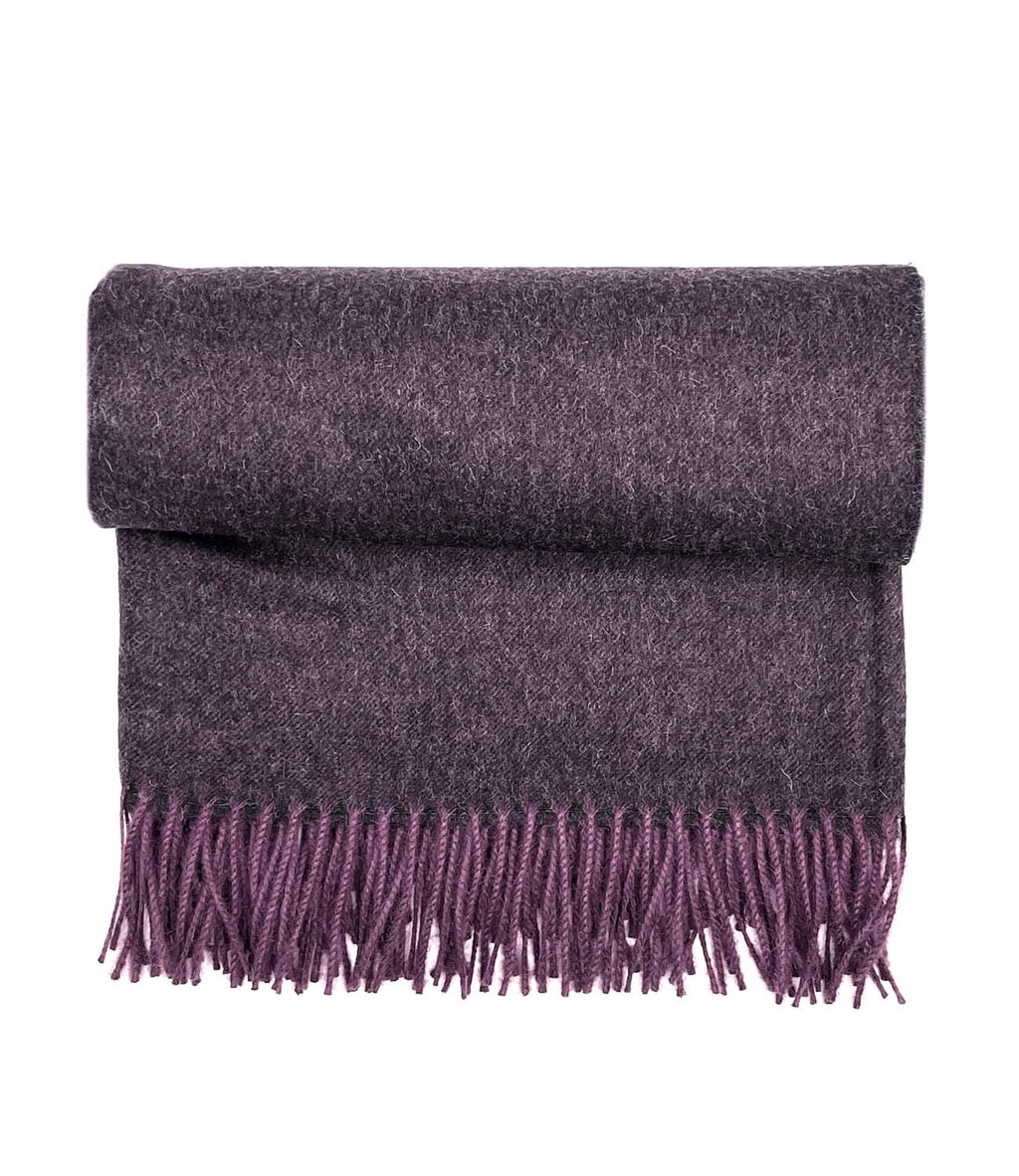 Plum 100% baby alpaca scarf in Elderberry with wine tones, Shupaca