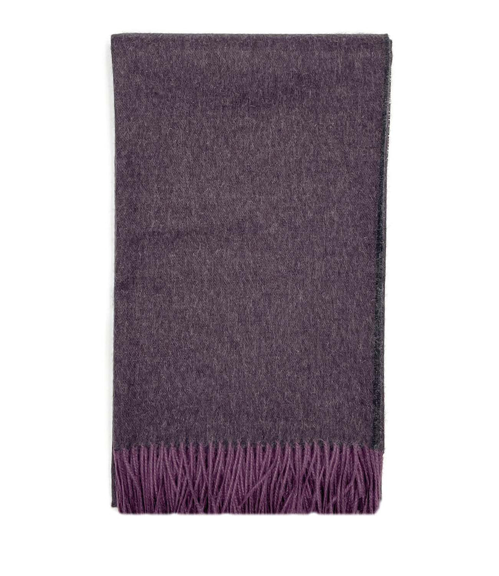 Plum 100% baby alpaca scarf in Elderberry with wine tones, Shupaca