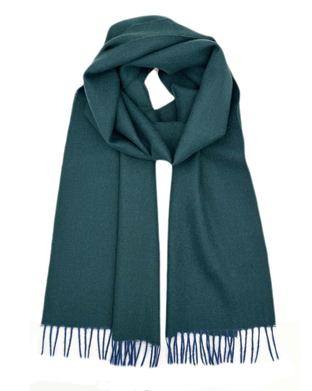 Stone 100% baby alpaca scarf in Jasper with teal and midnight blue, Shupaca