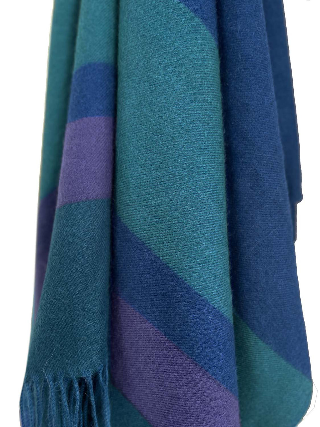 Teal 100% baby alpaca throw blanket in Adriatic with ocean blue, Shupaca