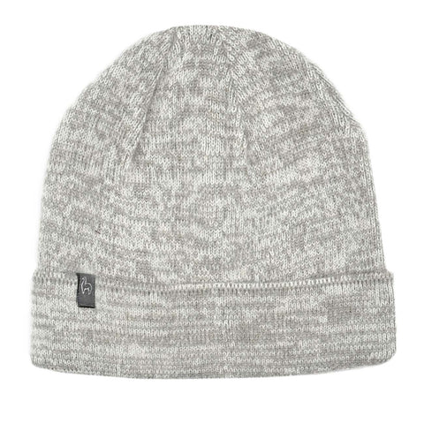 Ash alpaca beanie hat in frosted grey and pearl white, Shupaca