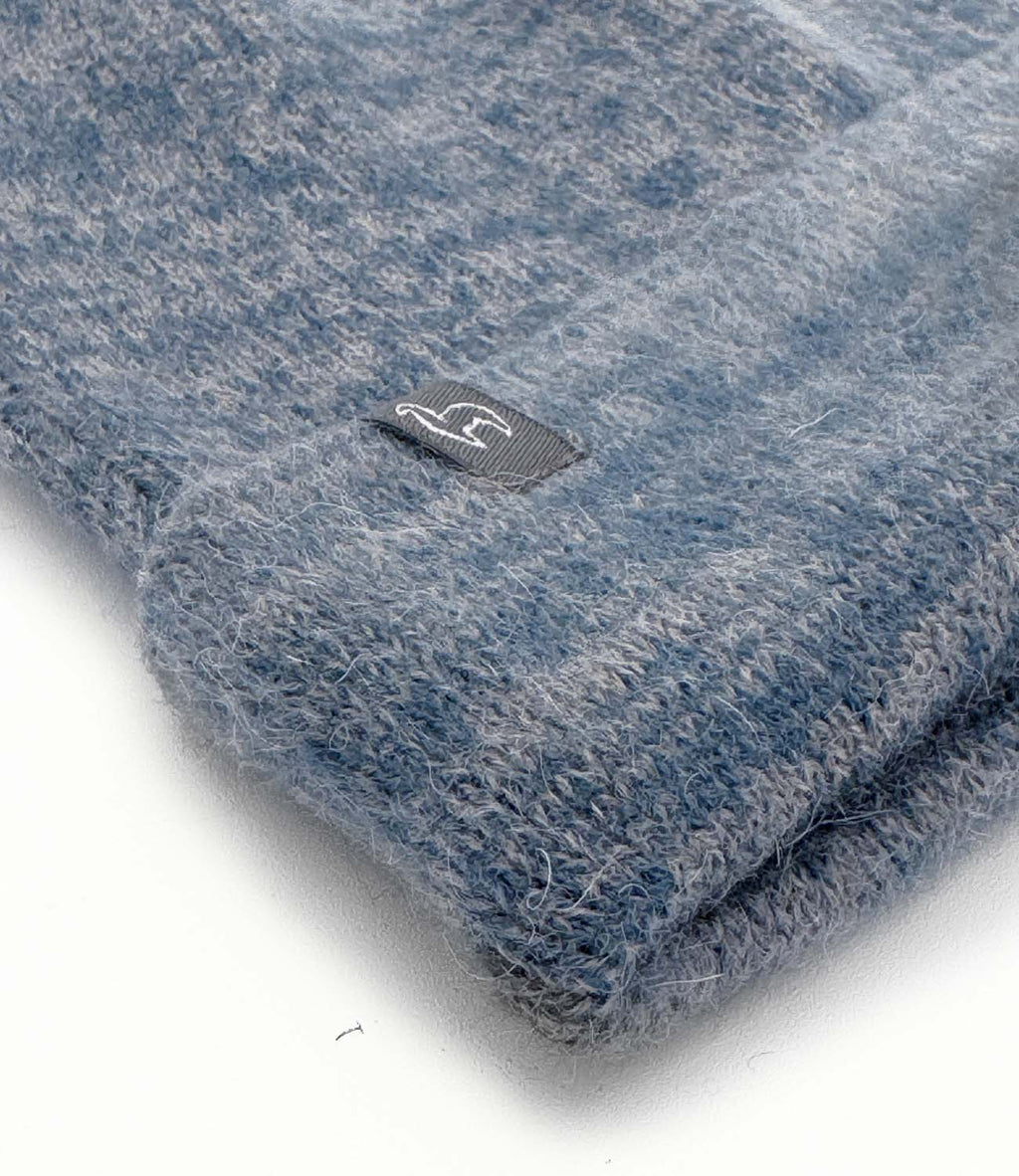 Bluestone alpaca beanie with dusty blue and slate grey, Shupaca