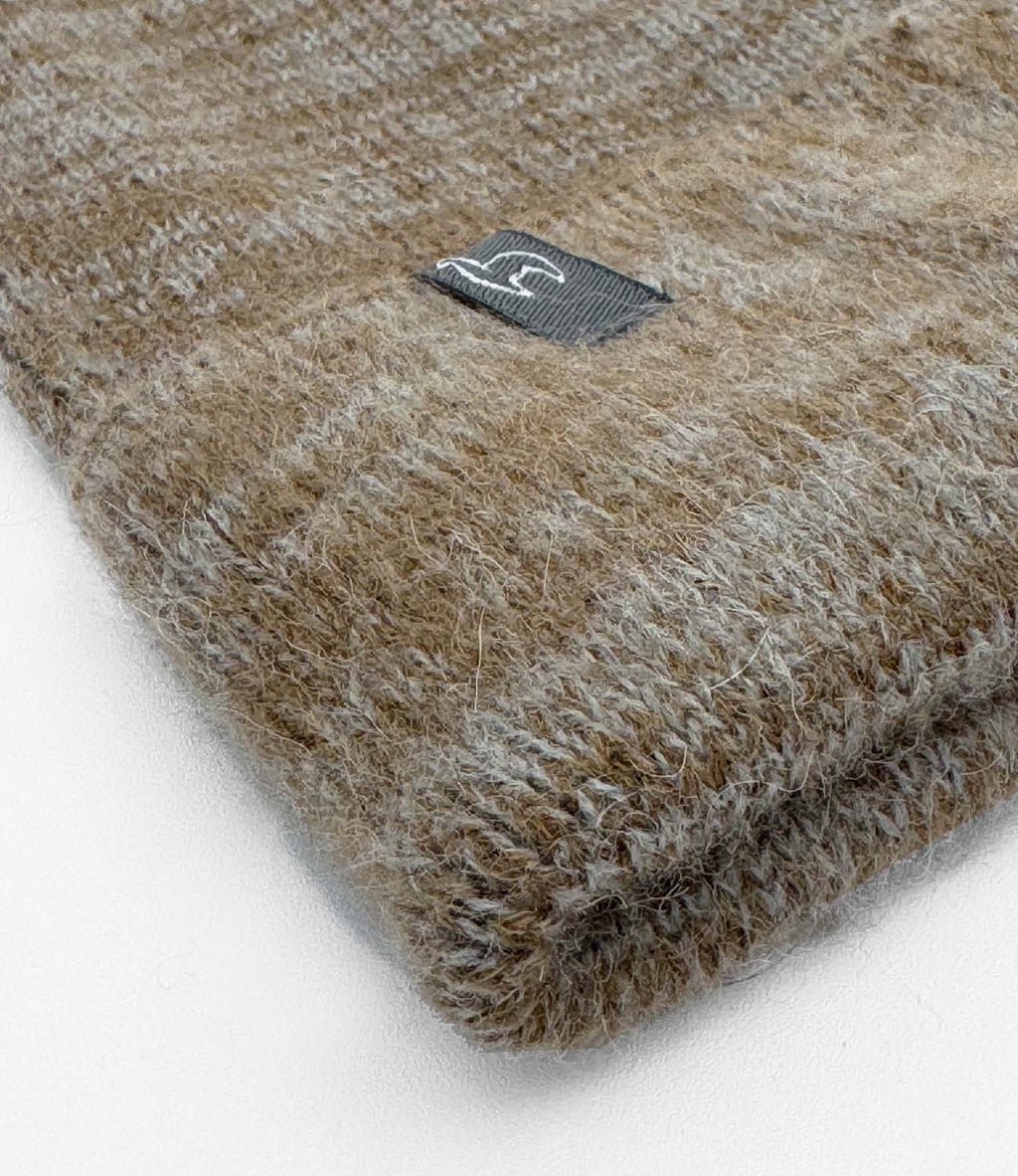 Camel alpaca beanie hat with honey beige tones, Shupaca