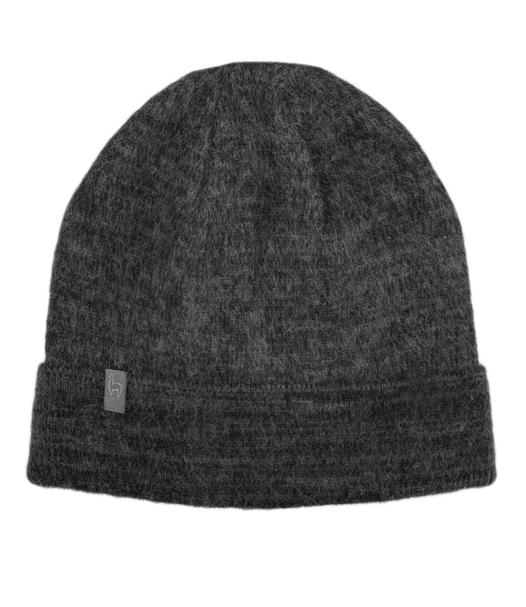 Charcoal alpaca beanie in Noir with jet black tones, Shupaca