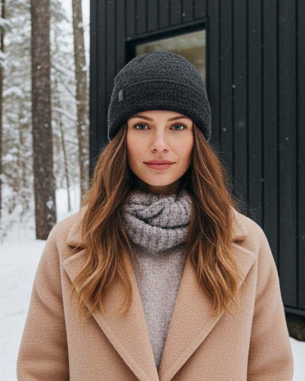 NEW! Alpaca Beanie - Brushed - Noir by Shupaca