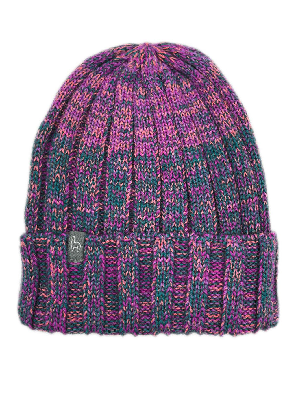 Magenta alpaca beanie in Berry Burst with coral undertones, Shupaca