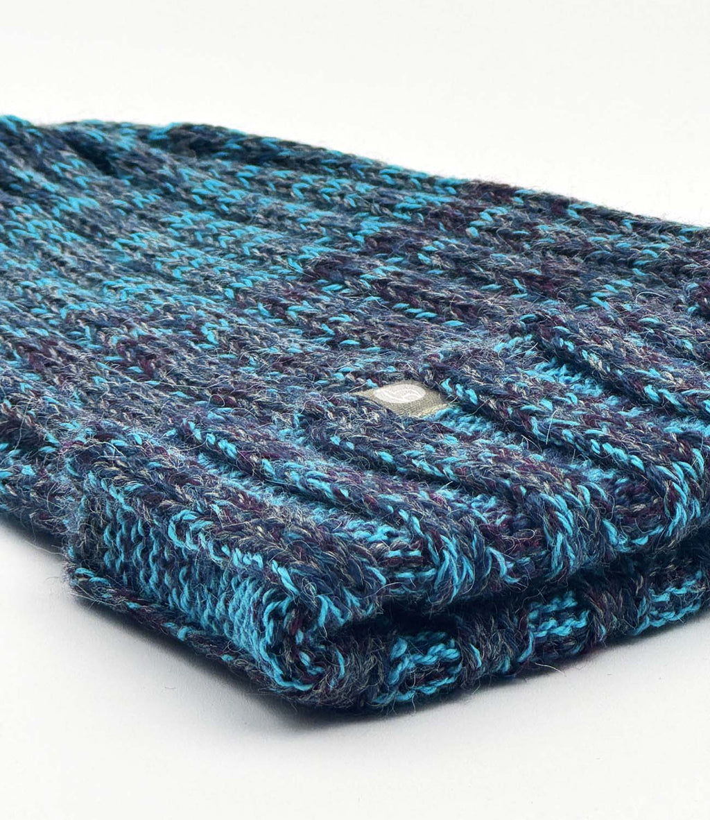 Cobalt alpaca beanie in Bliss with charcoal navy, Shupaca