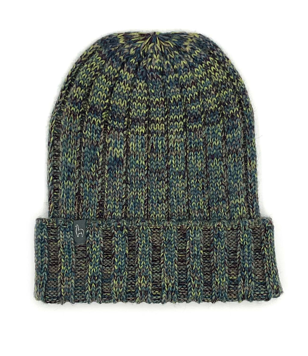 Forest alpaca beanie in Moss with earthy greens, Shupaca