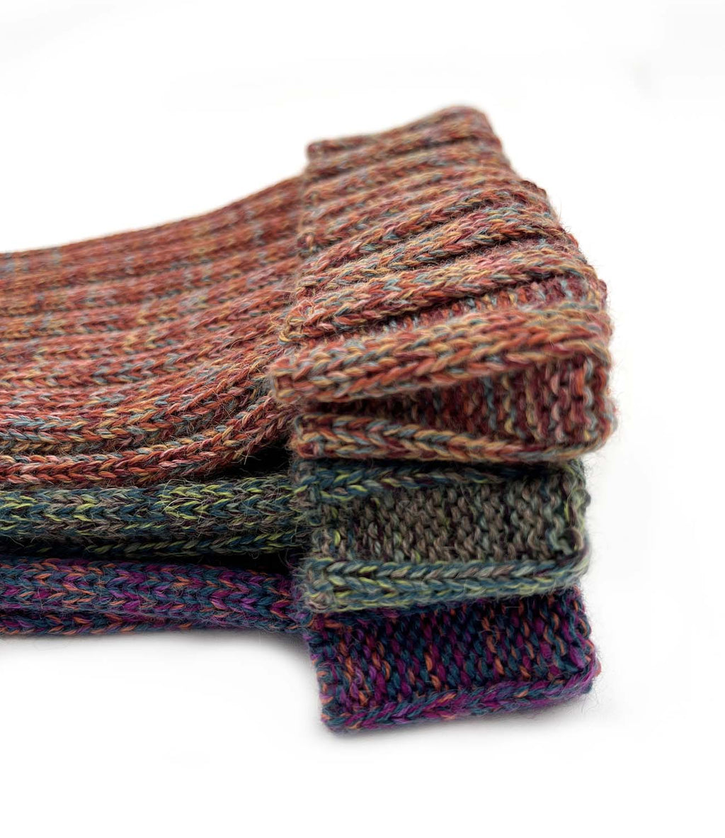 Forest alpaca beanie in Moss with earthy greens, Shupaca