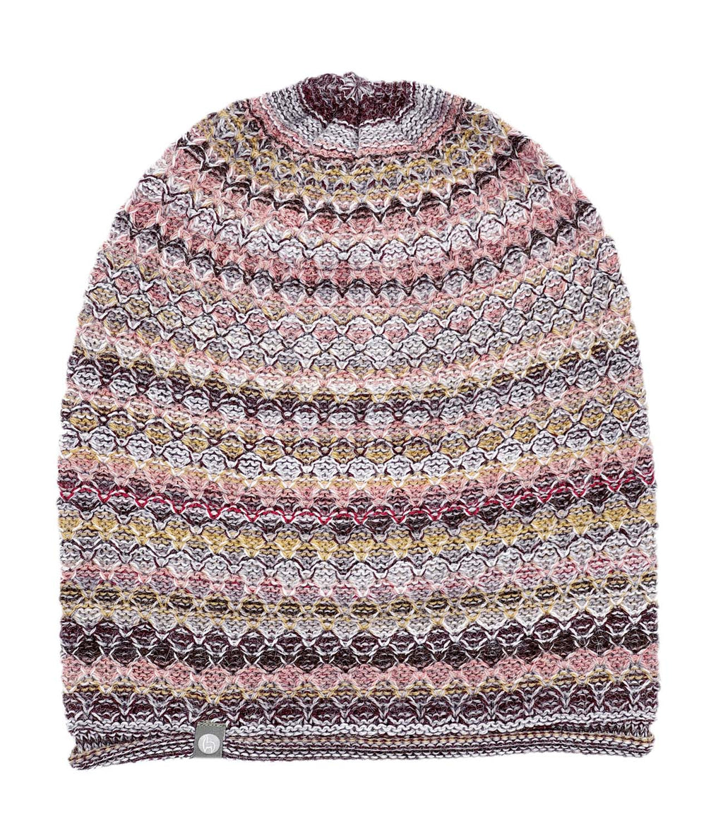 Terracotta alpaca beanie in Canyon with golden sand tones, Shupaca