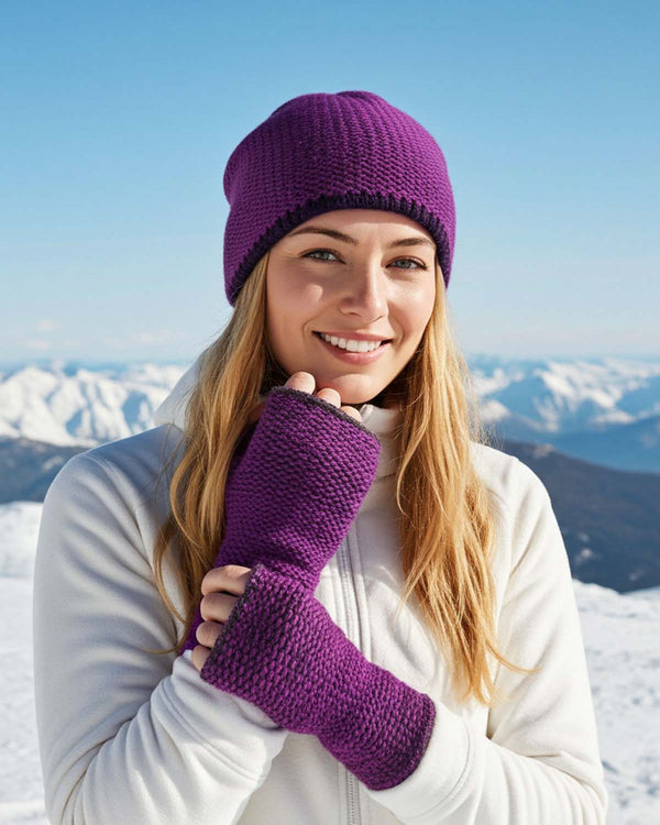 NEW! Alpaca Beanie Hat - Trail - Mulberry by Shupaca