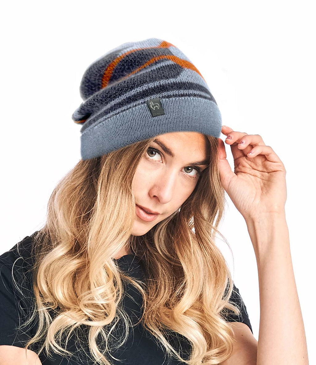 Lakeview alpaca beanie with Incan-inspired pattern, Shupaca