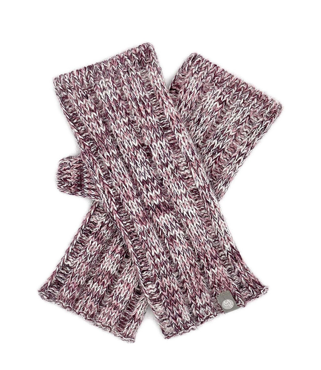 Black Cherry alpaca gloves with ribbed texture, Shupaca