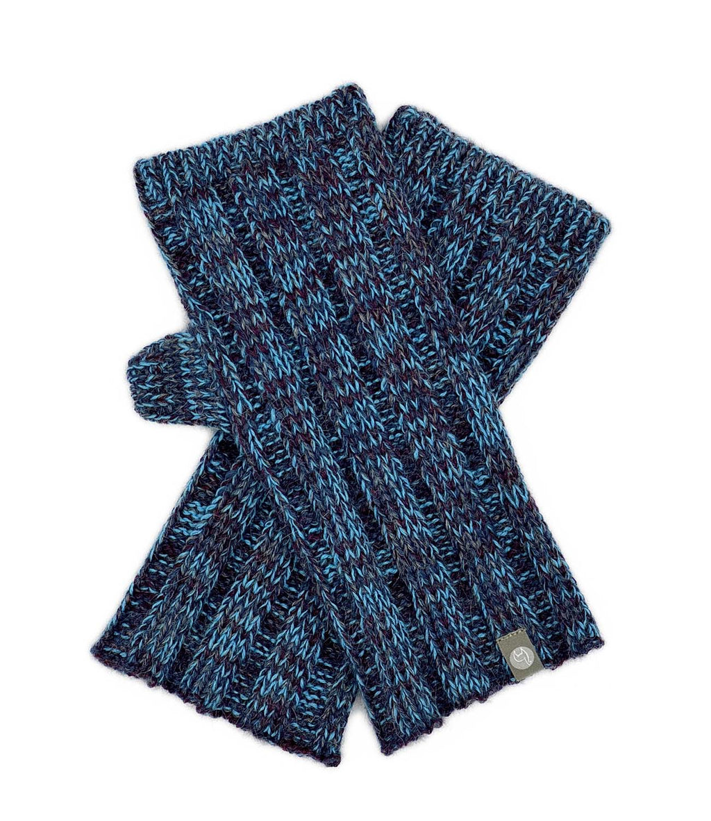 Teal alpaca gloves in Bliss with purple and blue blend, Shupaca