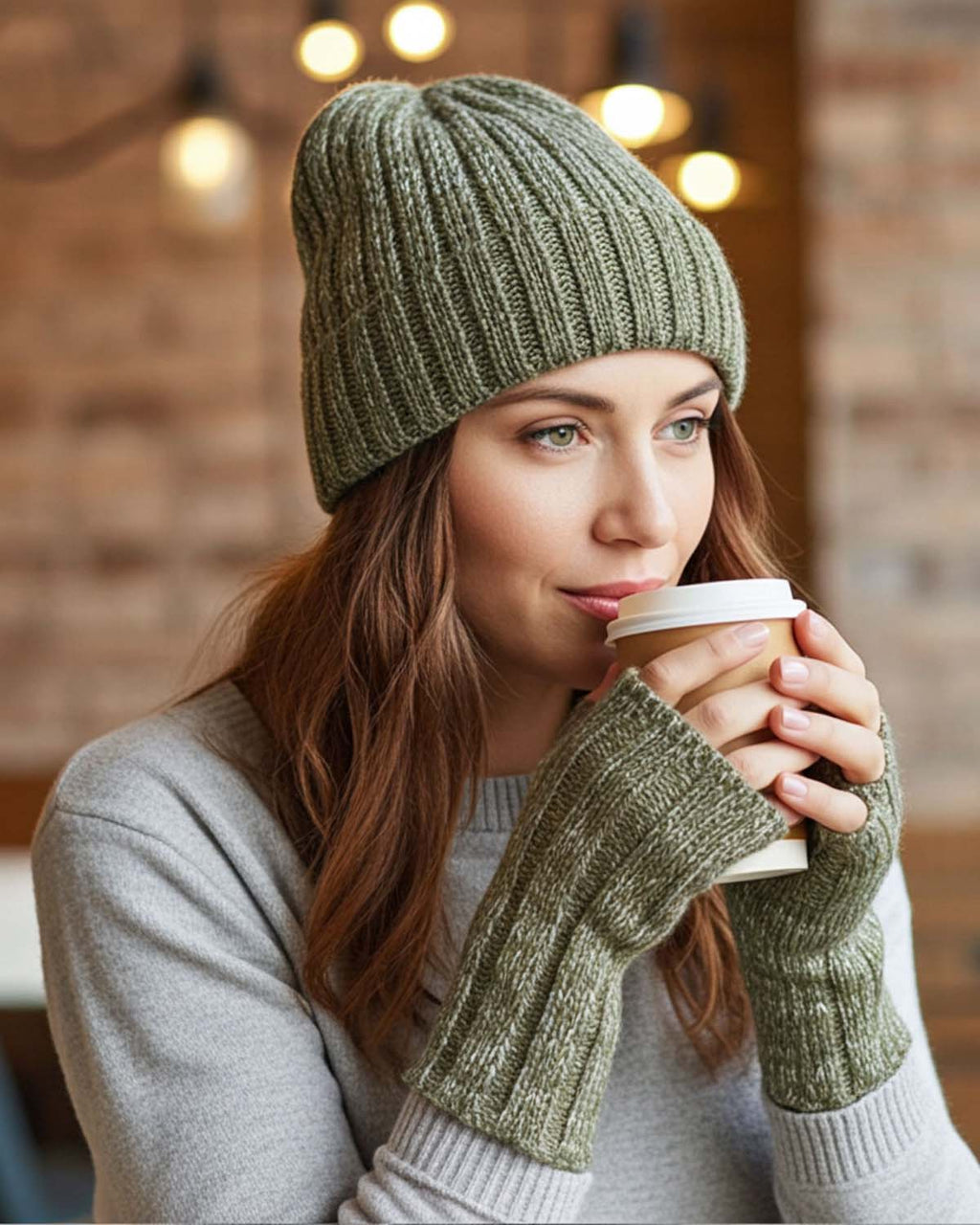 Opal alpaca gloves with accordion-ribbed texture, Shupaca