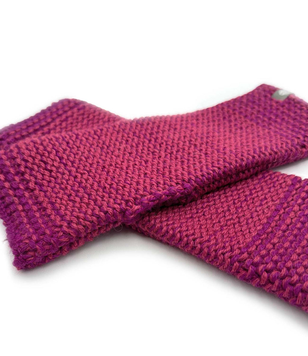 Plum alpaca gloves in Cherry with berry tones, Shupaca