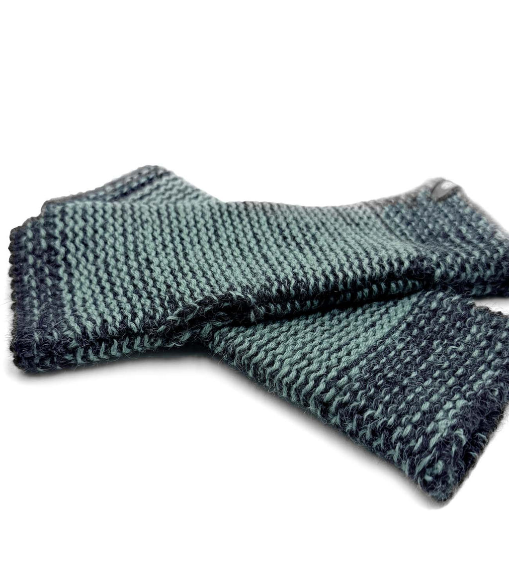 Forest alpaca gloves in Seagreen with charcoal accents, Shupaca