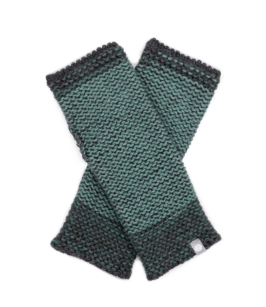 Forest alpaca gloves in Seagreen with charcoal accents, Shupaca